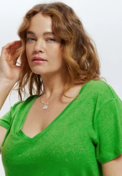 Col V - T-Shirt Basique - Vert -Promod 008b57861c9b448293e7f59abe956740 scaled