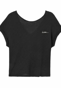 Broderie Love - T-Shirt Imprimé - Noir -Promod 07e841bba45d4037b40731ee1430be9a scaled
