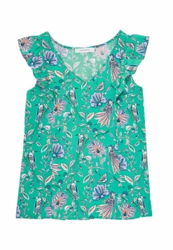 À Volants - Blouse - Imprimé Vert -Promod 11a37f7673ae4e2e941344fe799d8e02 scaled
