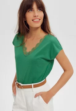 Détail - T-Shirt Basique - Vert Foncé -Promod 12e665eb409f4d87b569ae5224f47a04 scaled