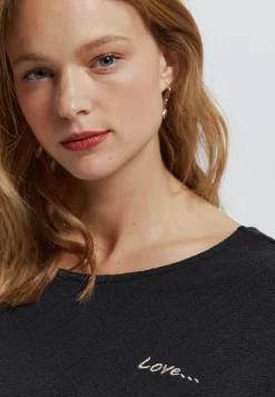 Broderie Love - T-Shirt Imprimé - Noir -Promod 153208fd9a16432bb5193d51ea1cd2cd scaled