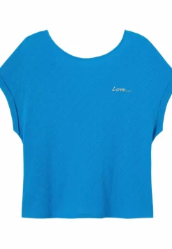 Broderie Love - T-Shirt Imprimé - Bleu Cobalt -Promod 18ba7cecd8024ea09c3feacbc30ccd2f scaled