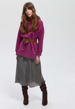 Midi - Jupe Trapèze - Imprimé Vert