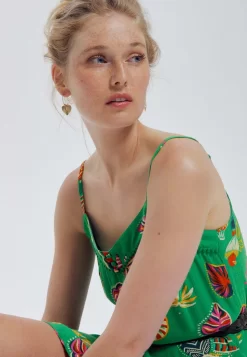 Bretelles Suzanne - Robe De Jour - Imprimé Vert -Promod 323ac38b80f442e3b4655afc984225c2 scaled