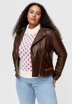 Effet - Veste En Similicuir - Bordeaux