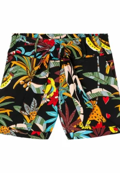 En Toile Motif Dimb - Short - Imprimé Noir -Promod 3760c84949104211a284bcbbfb6a7721 scaled