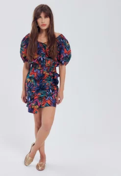 Courte Motif Dimb - Jupe Portefeuille - Imprimé Rouge