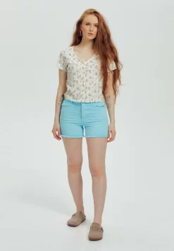 Pastel - Short En Jean - Turquoise
