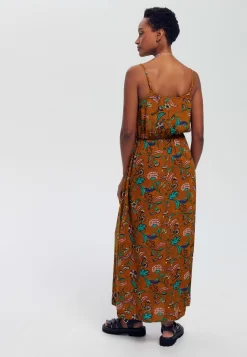 Bretelles Suzanne - Robe Longue - Imprimé Safran