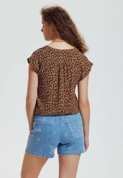 Unie - Blouse - Imprimé Marron -Promod 6625fa7975214b0f89a9b920b7269618 scaled