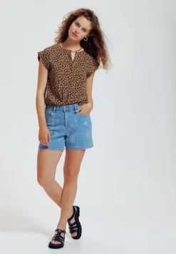 Unie - Blouse - Imprimé Marron