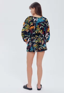 En Toile Motif Dimb - Short - Imprimé Noir -Promod 6f9cf369dcb44e7ab9d3cb96af268479 scaled