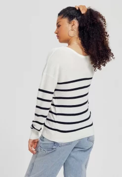 Gilet Col V Recto Verso - Gilet - Rayé Noir -Promod 7521349035884194a184b1cfd6706e0d scaled