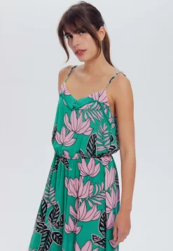 Bretelles Suzanne - Robe Longue - Imprimé Vert -Promod 862b8e14706f49779b026d2e63033a35 scaled