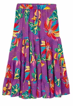 Volantée - Jupe Trapèze - Imprimé Violet -Promod 99784f2a74b14f36baf70e4e74d890e1 scaled