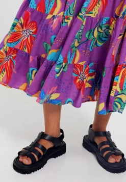 Volantée - Jupe Trapèze - Imprimé Violet -Promod 9dd9e4c5cfa34b458fdc23fbd36c3778 scaled