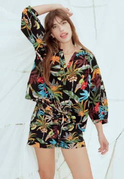 En Toile Motif Dimb - Short - Imprimé Noir -Promod 9f4c0402aa2f44e28b3e07890c2bbef2 scaled