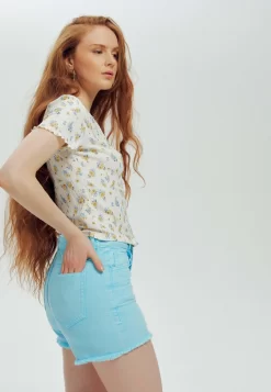 Pastel - Short En Jean - Turquoise -Promod a060dcf76fff46a4a75d7a433b773c9c scaled