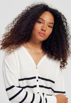 Gilet Col V Recto Verso - Gilet - Rayé Noir -Promod a341e298fb6b4d9795b9893d24affecb scaled