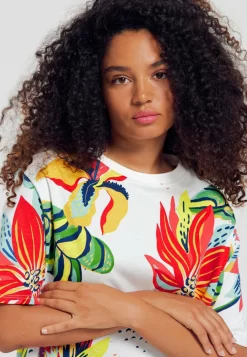 À Fleurs - T-Shirt Imprimé - Imprimé Écru -Promod b907e4dbd831490f820f7550249b042a scaled