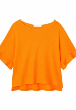 Ajouré Effet Pointelle - T-Shirt Imprimé - Orange -Promod c8ba6c5d51154e6ab659bc938a2feee9 scaled