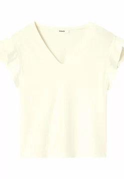 À Manches Volantées - T-Shirt Basique - Ecru -Promod edc49346b1fe445b9725d82f0a93f271 scaled