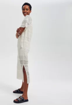Robe En Maille Dentelle - Robe Pull - Ecru -Promod ef6ec0e4478d4034828689e85edcd36e scaled