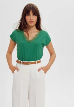 Détail - T-Shirt Basique - Vert Foncé