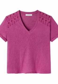 Broderie Anglaise - T-Shirt Imprimé - Cassis -Promod f647f81ba18a46e38c4c82f76658766a